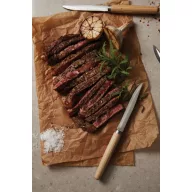   Set 4 cutite de carne, 2401E16671, Vinga, 22x1.5x1.5 cm, Otel, Lemn, Argintiu