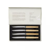   Set 4 cutite de carne, 2401E16671, Vinga, 22x1.5x1.5 cm, Otel, Lemn, Argintiu