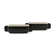   Set 2 boluri mici pentru cuptor, 2401E16628, Vinga, 17x8x4.7 cm, Gresie, Negru