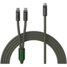 Cablu de incarcare, Vinga, 2610E17679, 100 W, 120x1x1 cm, Plastic, Silicon, Verde