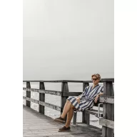   Halat de baie, Unisex, 2502E14094, Vinga, Bumbac, Poliester, Albastru, XL