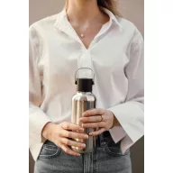   Sticla termos, Vinga, 2610E19370, 600 ml, Cu maner, 22.4xØ7.8 cm, Otel inoxidabil, Polipropilena, Argintiu, Gri