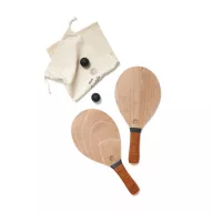   Set tenis de plaja, 2401E16561, Vinga, 44x20x0.8 cm, Lemn, Poliuretan, Maro