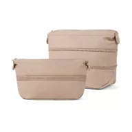   Geanta de cosmetice expandabila, Vinga, 2610E19132, Compartimentata, 33x13.3x23.5 cm, rPET, Poliester, Bej Greige