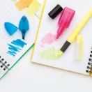 Highlighter, ø13×143 mm, Everestus, 20FEB9707, Plastic, Cauciuc, Galben