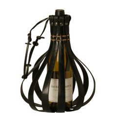   Suport sticla vin, 21MAR1307, Everestus, Piele ecologica, Negru
