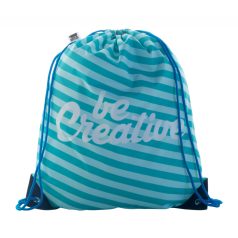   CreaDraw Plus RPET custom drawstring bag, Recycled PET polyester, blue, 320×390×5 mm