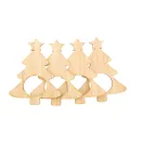 Set 4 suporturi de servetele cu design de Craciun, Everestus, 21OCT1145, 75 x 96 x 12 mm, Bambus, Natur
