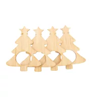   Set 4 suporturi de servetele cu design de Craciun, Everestus, 21OCT1145, 75 x 96 x 12 mm, Bambus, Natur