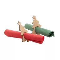   Set 4 suporturi de servetele cu design de Craciun, Everestus, 21OCT1145, 75 x 96 x 12 mm, Bambus, Natur