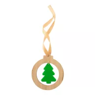   Ornament bradut de Craciun, Everestus, 21OCT1435, 65 x 75 x 3 mm, Bambus, Natur, Verde