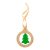 Ornament bradut de Craciun, Everestus, 21OCT1435, 65 x 75 x 3 mm, Bambus, Natur, Verde