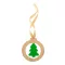 Ornament bradut de Craciun, Everestus, 21OCT1435, 65 x 75 x 3 mm, Bambus, Natur, Verde