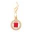 Ornament cutie cadou pentru bradul de Craciun, Everestus, 21OCT1433, 65 x 75 x 3 mm, Bambus, Natur, Rosu
