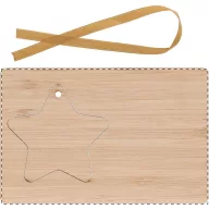  Card cu design de Craciun, 2401E16848, Everestus, 145x95x3 mm, Bambus, Natur