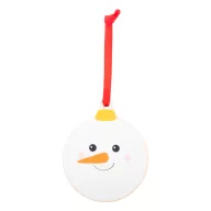   Ornament pentru bradul de Craciun in forma de om de zapada, 2401E17926, Everestus, 77x92x3 mm, Lemn, Alb