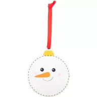   Ornament pentru bradul de Craciun in forma de om de zapada, 2401E17926, Everestus, 77x92x3 mm, Lemn, Alb