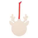 Ornament pentru bradul de Craciun in forma de ren, 2401E17922, Everestus, 90x98x3 mm, Lemn, Maro