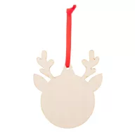   Ornament pentru bradul de Craciun in forma de ren, 2401E17922, Everestus, 90x98x3 mm, Lemn, Maro