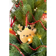  Ornament pentru bradul de Craciun in forma de ren, 2401E17922, Everestus, 90x98x3 mm, Lemn, Maro