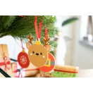 Ornament pentru bradul de Craciun in forma de ren, 2401E17922, Everestus, 90x98x3 mm, Lemn, Maro