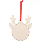 Ornament pentru bradul de Craciun in forma de ren, 2401E17922, Everestus, 90x98x3 mm, Lemn, Maro