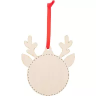   Ornament pentru bradul de Craciun in forma de ren, 2401E17922, Everestus, 90x98x3 mm, Lemn, Maro