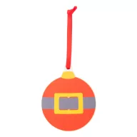   Ornament pentru bradul de Craciun in forma de glob, 2401E17924, Everestus, 77x92x3 mm, Lemn, Rosu
