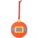 Ornament pentru bradul de Craciun in forma de glob, 2401E17924, Everestus, 77x92x3 mm, Lemn, Rosu