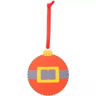   Ornament pentru bradul de Craciun in forma de glob, 2401E17924, Everestus, 77x92x3 mm, Lemn, Rosu