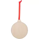 Ornament pentru bradul de Craciun in forma de glob, 2401E17924, Everestus, 77x92x3 mm, Lemn, Rosu