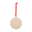 Ornament pentru bradul de Craciun in forma de fulg de zxapada, 2401E17925, Everestus, 77x92x3 mm, Lemn, Rosu