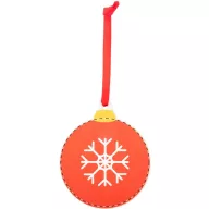   Ornament pentru bradul de Craciun in forma de fulg de zxapada, 2401E17925, Everestus, 77x92x3 mm, Lemn, Rosu