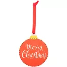 Ornament pentru bradul de Craciun, 2401E17921, Everestus, 77x92x3 mm, Lemn, Rosu