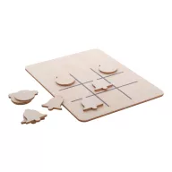   Joc X si 0 cu design de Craciun, clopotel, 2401E18033, Everestus, 145x195x3 mm, Lemn, Natur