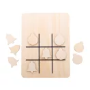 Joc X si 0 cu design de Craciun, clopotel, 2401E18033, Everestus, 145x195x3 mm, Lemn, Natur