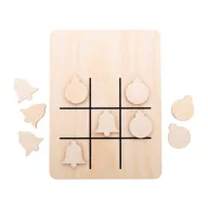   Joc X si 0 cu design de Craciun, clopotel, 2401E18033, Everestus, 145x195x3 mm, Lemn, Natur