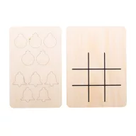   Joc X si 0 cu design de Craciun, clopotel, 2401E18033, Everestus, 145x195x3 mm, Lemn, Natur