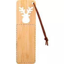 Semn de carte cu design de Craciun, 2401E18147, Everestus, 40x130x2 mm, Bambus, Piele ecologica, Natur