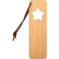   Semn de carte cu design de Craciun, 2401E18149, Everestus, 40x130x2 mm, Bambus, Piele ecologica, Natur