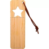   Semn de carte cu design de Craciun, 2401E18149, Everestus, 40x130x2 mm, Bambus, Piele ecologica, Natur