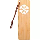 Semn de carte cu design de Craciun, 2401E18148, Everestus, 40x130x2 mm, Bambus, Piele ecologica, Natur