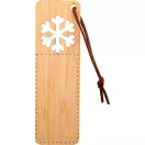 Semn de carte cu design de Craciun, 2401E18148, Everestus, 40x130x2 mm, Bambus, Piele ecologica, Natur