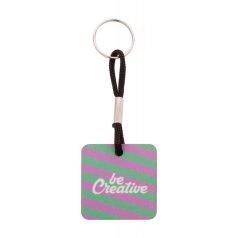 Woody Plus C custom keyring, Wood, black, 45×120 mm
