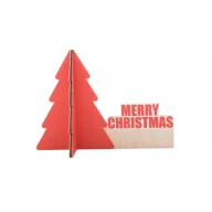   Ornament de masa pentru Craciun, 2401E17594, Everestus, 155x110x72 mm, Lemn, Rosu