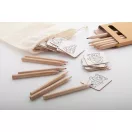 Joc de memorie si colorat cu design de Craciun, 2401E16978, Everestus, 130x170 mm, Bumbac, Lemn, Natur