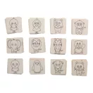 Set colorat joc de memorie, 2402E18842, Everestus, 130x170 mm, Bumbac, Lemn, Natur