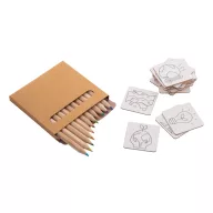   Set colorat joc de memorie, 2402E18843, Everestus, 130x170 mm, Bumbac, Lemn, Natur