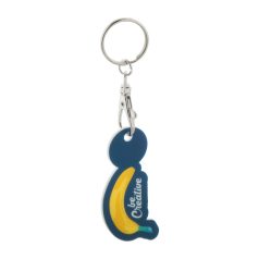   ColoShop Creative trolley coin keyring, Gildan, Metal, white, 30×60×2 mm