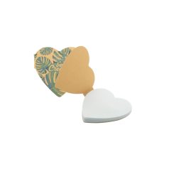   CreaStick Heart Eco custom sticky notepad, Gildan, Recycled paper, natural, 70×70×5 mm
